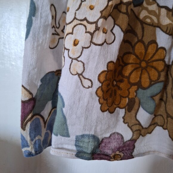 ZARA TRF, size XS, Peplum floral crop top with open back tie, 100% cotton - Picture 5 of 7